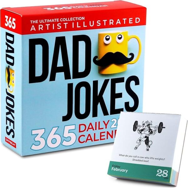 2025 Dad Joke Calendar - 365 Days of Fun Jokes with Artist Illustrations & Puzzles - Unique