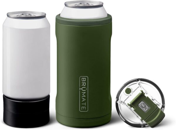 BrüMate Hopsulator Trio 3-in-1 Insulated Can Cooler for 12oz / 16oz Cans + 100% Leak Proof Tumbler with