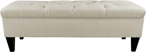 Furniture Designs Brooke Sachi Diamond Tufted Upholstered Long Storage Bench/Ottoman, Khaki