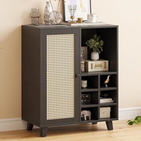 Sideboard Cabinet with Storage, 47 Inch Wine Bar Cabinet with Wine Racks, Buffet Cabinet for Home,